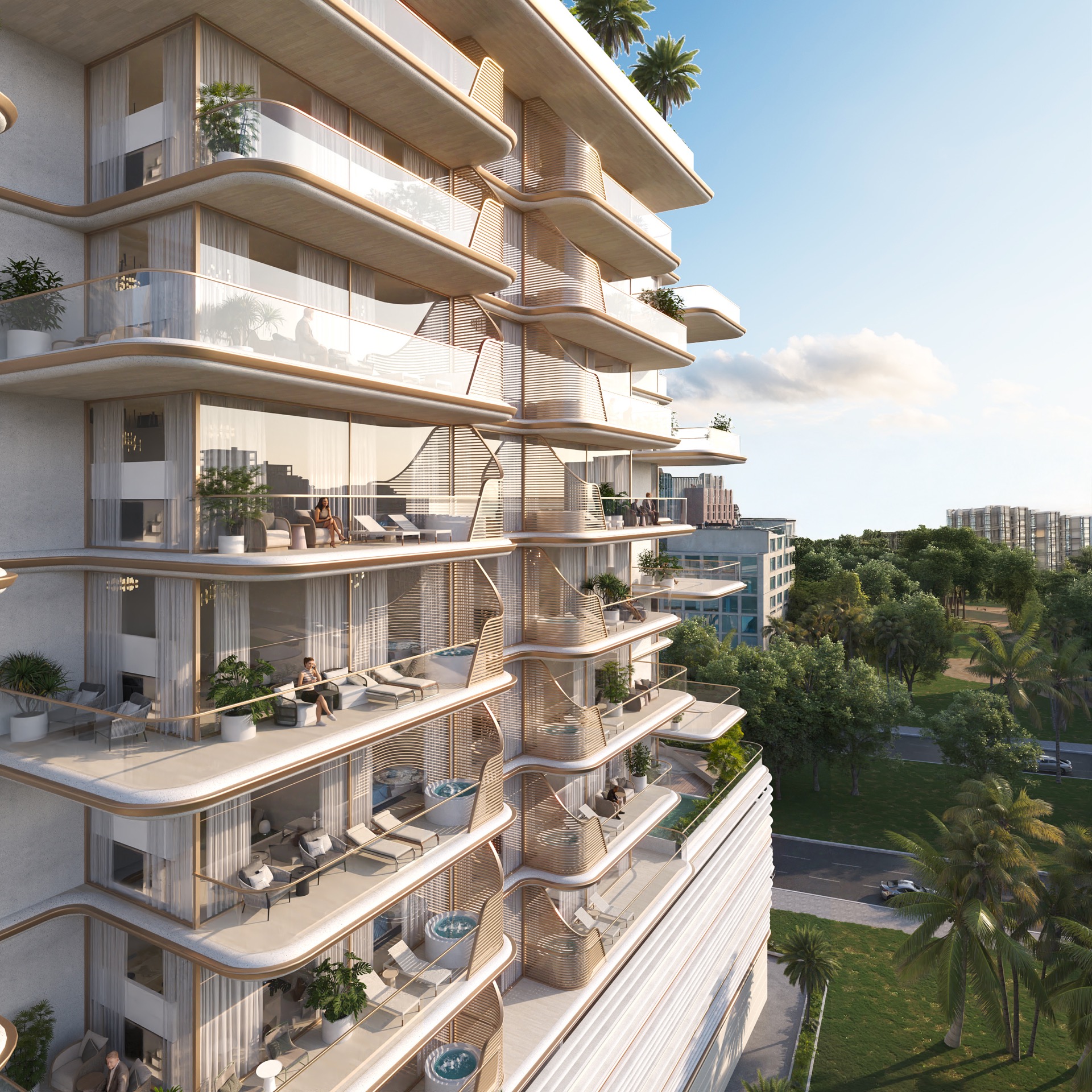 Exklusive Balkonaussicht auf Premium-Residenzen